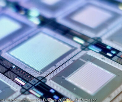 Image: D-Wave 2000 qubit processor of a quantum computer, image by Steve Jurvetson / CC BY 2.0